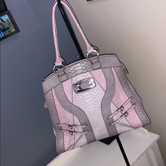 Guess Handbags - Guess Vintage Large Faux Leather Crocodile Handbag